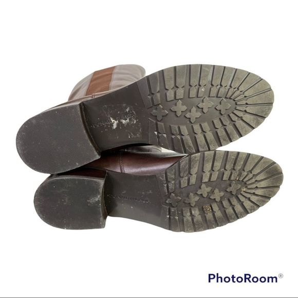 Donald Pliner Buriel 3 Brown Leather Riding Boots Size 10 - Picture 10 of 12